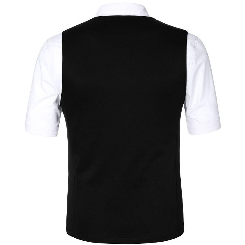 Lars Amadeus Men's V Neck Sleeveless Pockets Button-Up Casual Vest, 5 of 7