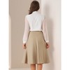 Allegra K Women's Side Zipper High Waist Elegant Flared A Line Midi Skirts - 3 of 4