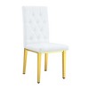 Gulches Set of 4 White Dining Chairs - 38.2" High, 20.3" Ergonomic Backrest, Gold Metal Legs, Grid Buckle Design - 4 of 4