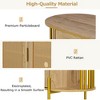 NicBex 47.2 Inch 2-Door Curved Storage Cabinet with Gold Trim and Woven Rattan Doors for Living Room,Kitchen,Hallway - 4 of 4