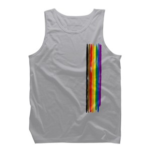 Adult Design By Humans Pride Rainbow Vertical Stripe By alphalezbean Tank Top - 1 of 2
