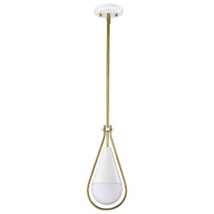 Nuvo Lighting Admiral 1 - Light Pendant in  Matte White/Natural Brass - 1 of 4