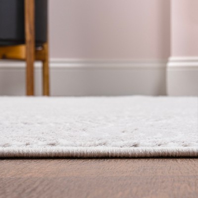 Porter White and Light Gray Geometric Polyester Area Rug