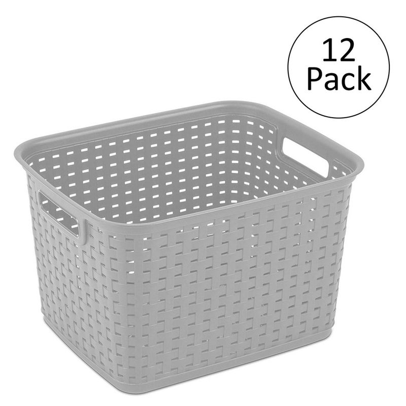 Sterilite Tall Wicker Weave Plastic Laundry Hamper Storage Basket, 2 of 7