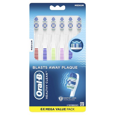 Oral-B Healthy Clean Toothbrush Medium - 6ct