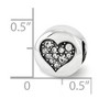 Black Bow Jewelry Sterling Silver with White Crystals April Heart Love Bead Charm - 3 of 4