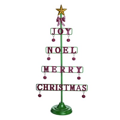 Transpac Metal 33 in. Multicolor Christmas Merry Tree