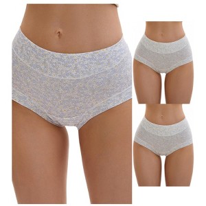 INSPIRE CHIC 3 Packs Women's Cotton Floral Printed High Waisted Full Coverage Tummy Underwear - 1 of 4