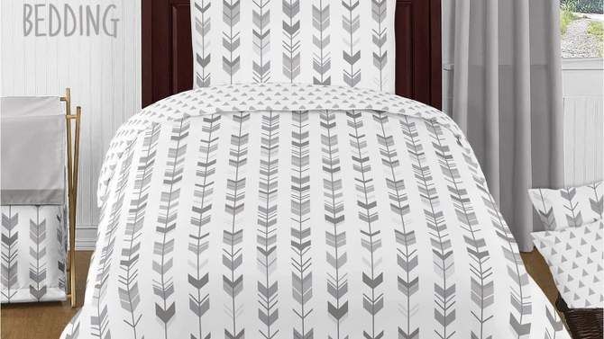 Sweet Jojo Designs Gender Neutral Baby Fitted Crib Sheet Mod Arrow Grey and White, 2 of 8, play video