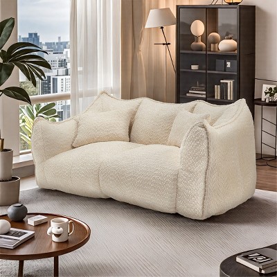 Large Bean Bag Sofa, Soft Recliner Chair with High-Resilience Foam Core, Fits Two People, Perfect for Gaming, Reading & Watching TV-Cuddlewood