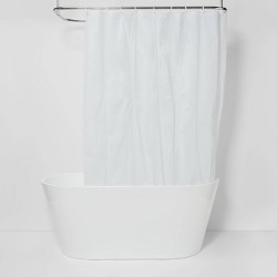 Peva Medium Weight Shower Liner White, Weighted Shower Curtain Liner