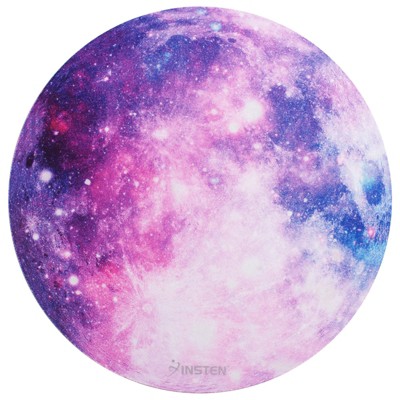 Insten Round Galaxy Mouse Pad - Anti-Slip & Smooth Mat for Wired/Wireless Gaming Computer Mouse, Purple Nebula Space