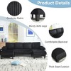 QingMoon 114" U-Shaped Sectional Sofa, Deep Seat Sleeper Couch, 4-Seat Velvet Upholstery Sofa, with Double Chaise for Apartment, Living Room - 3 of 4