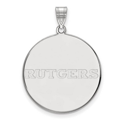 Black Bow Jewelry 10k White Gold Rutgers Scarlet Knights NCAA Extra Large Pendant