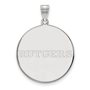 Black Bow Jewelry 10k White Gold Rutgers Scarlet Knights NCAA Extra Large Pendant - 1 of 3