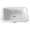 Undermount Bathroom Sink, Bathroom Vessel Sinks, Ceramic Lavatory Vanity Vessel Sink with Overflow - 3 of 4