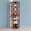 70" Tall Display Cabinet,Corner Curio Cabinet with 4 Tempered Glass Shelves & Lighting System,Solid Wood Legs (Not Bulb) - 4 of 4