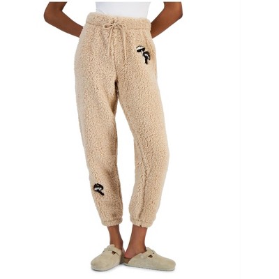 Crave Fame Womens Fleece Towel Patch Casual Jogger Pants