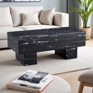43.3" MDF Coffee Table with Gray Texture - 1 of 4