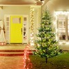 HOMCOM 8 FEET Prelit Artificial Christmas Tree with 1026 Realistic Branches, Warm White LED lights, Auto Open, Green - 2 of 4