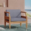 Okak Rustic Patio Accent Chairs Wide Upholstered Club Chairs,Set of 1,Outdoor Acacia Conversation seat for Porch,Garden&Backyard,400lbs Max - 4 of 4