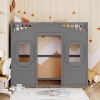 PAGED Twin Size Loft Bed with Under-bed Space, Wooden Bed Frame with Windows, Ladder and Guardrail, Modern Bunk Bed for Boy and Girl - 2 of 4