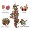 Unique Bargains Fake Vines Faux Greenery Leaves 41.3" Purple 2 Pcs - 3 of 4