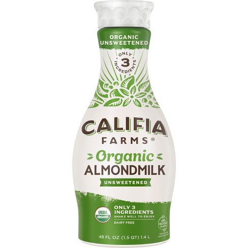 Califia Farms Organic Unsweetened Almond Milk - 48 Fl Oz : Target