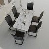 7-Piece Extendable Dining Set with Rectangle Kitchen Table and 6 C-shaped Tube Armless Chairs - 4 of 4