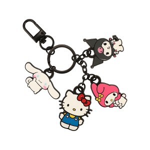 Hello Kitty, My Melody, Kuromi And Cinnamoroll Enamel Fill Multi Charm Keychain - 1 of 3