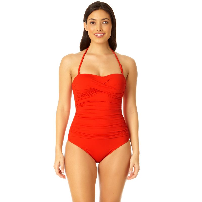 Anne Cole - Women's Twist Front Shirred One Piece Swimsuit, 4 of 10