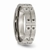Black Bow Jewelry Titanium 6mm Brushed and Polished Grooved Comfort Fit Band - 4 of 4