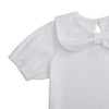 Girls' Bow - Neck Puff Sleeve Top, Cute Peter Pan Collar Tee, Sweet Casual Outfit for Kids - 4 of 4