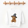 Watercolor Witchy Bear - Kids Youth Sweatshirt and Kids Toddler Sweatshirt - 2 of 2