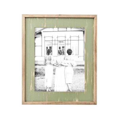 VIP Wood 19 in. Green Weathered Wall Photo Frame