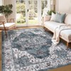 Machine Washable Rug, Ultra-Thin Vintage Medallion Area Rug for Living Room - 4 of 4