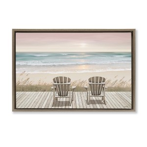 Stupell Industries Watching The Pastel Sunset Floating Frame Canvas Art - 1 of 4
