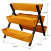 VisioGear 3-Tier Garden Bed with Legs, Planter Raised Beds Kit for Flowers, Vegetables, Brown, 29.5"*34.6"*32.6" - 3 of 4