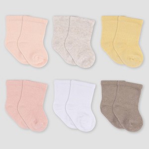 Gerber Baby 6pk Wiggle Proof Socks - 1 of 4