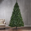 9ft Artificial Christmas Tree With 72 Red Berries And 73 Pine Cones And 2099 Tips, Glitter Bristle Mixed Hinged Tree - 2 of 4