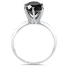 Pompeii3 1ct Black Diamond Solitaire Engagement Ring 14K White Gold - 3 of 4