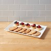 16" x 10" Porcelain Rectangular Rimmed Serving Platter White - Threshold™: Traditional Rectangle Serving Dish - 2 of 3