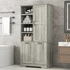 Ridstar 68 in. H Flip-out Laundry Basket Bathroom Storage Cabinet with Multiple Storage Spaces, Drawers & Doors-Dark Gray - 4 of 4