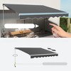 VisioGear Retractable Awning, 13'*10' Patio Awnings with Manual Crank Handle for Deck, Yard, Gray, 153.5"*118.1"*59.1" - 4 of 4