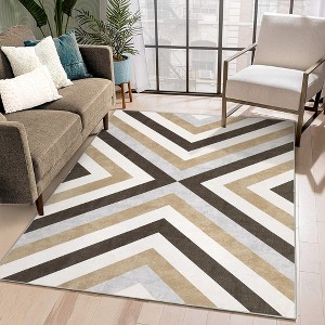 Geometric Area Rug for Living Room Washable Rug Bedroom Carpet Modern Low Pile Rugs for Dorm Nursery Kids Room Home Decor - 1 of 4