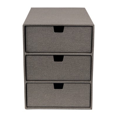 Ingrid 3-Drawer Canvas Supply Chest Gray - Bigso Box of Sweden