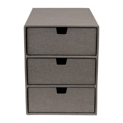 Ingrid 3-Drawer Canvas Supply Chest Gray - Bigso Box of Sweden