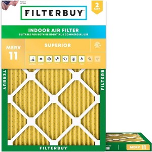 Filterbuy 16.38x21.5x1 Air Filter (2-Pack), Pleated MERV 11 Allergen Defense Replacement HVAC AC Furnace Filters (Actual Size: 16.50 x 21.50 x 0.75) - 1 of 4