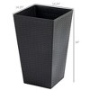 Okak Stackable Planters 3 Pack with Drainage Holes 14.25x14.25x24 Inch Indoor/Outdoor Flower Pots for Patio, Balcony, Front Door - 3 of 4