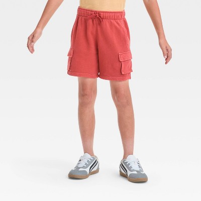 Boys' French Terry Pull-On Shorts - Cat & Jack™ Red/Orange M